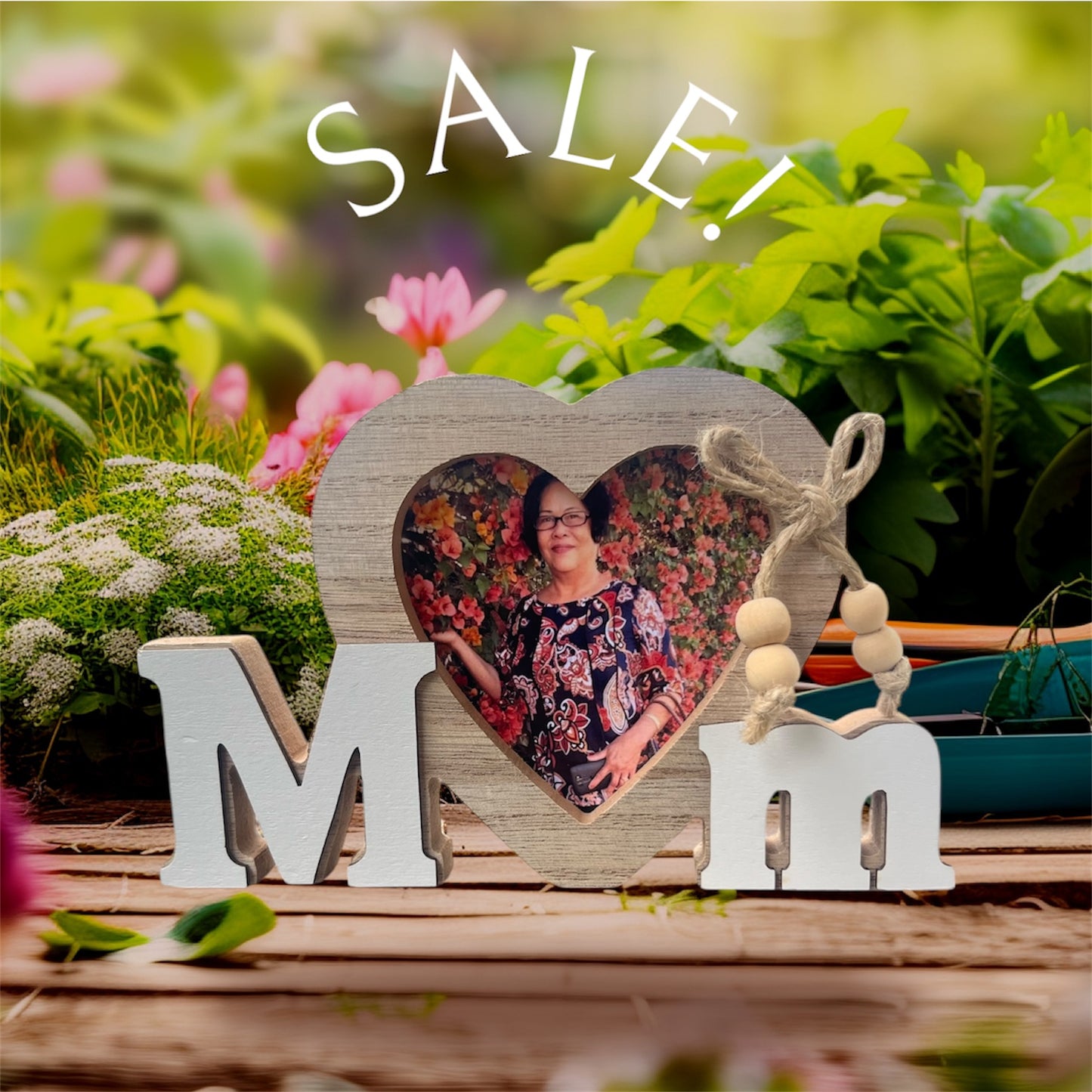 Customize Photo Wood Photo Display “Mom”