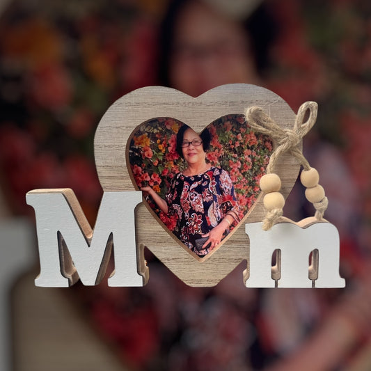 Customize Photo Wood Photo Display “Mom”