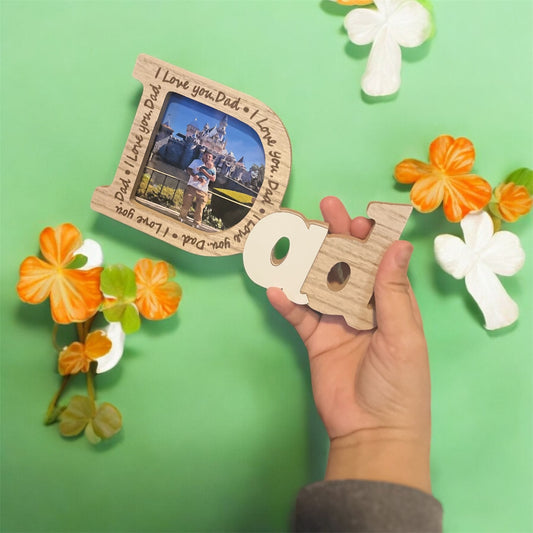 Customize Photo Wood Frame Display “Dad”