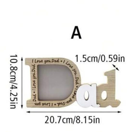 Customize Photo Wood Frame Display “Dad”