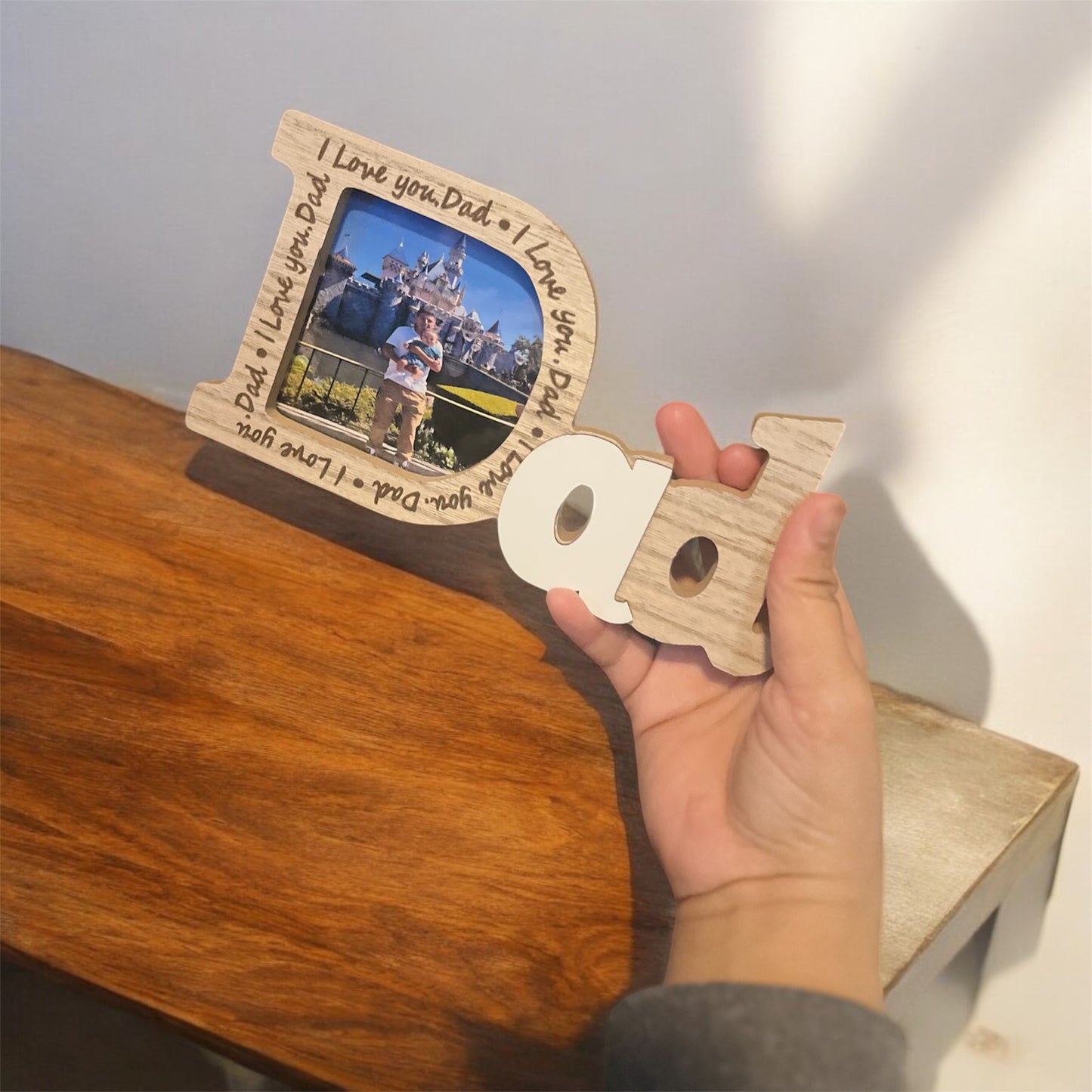 Customize Photo Wood Frame Display “Dad”
